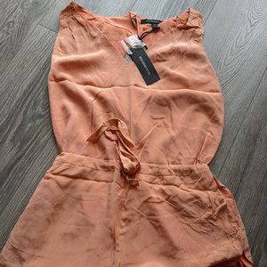 Boundary & Co Women's Silk & Sheep Skin Cutout Romper